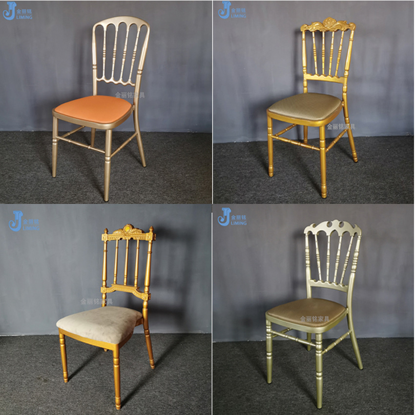Foshan suministro directo de fábrica americana al aire libre Silla de Castillo Napoleón Silla de bambú boda banquete de boda Silla de mesa de comedor