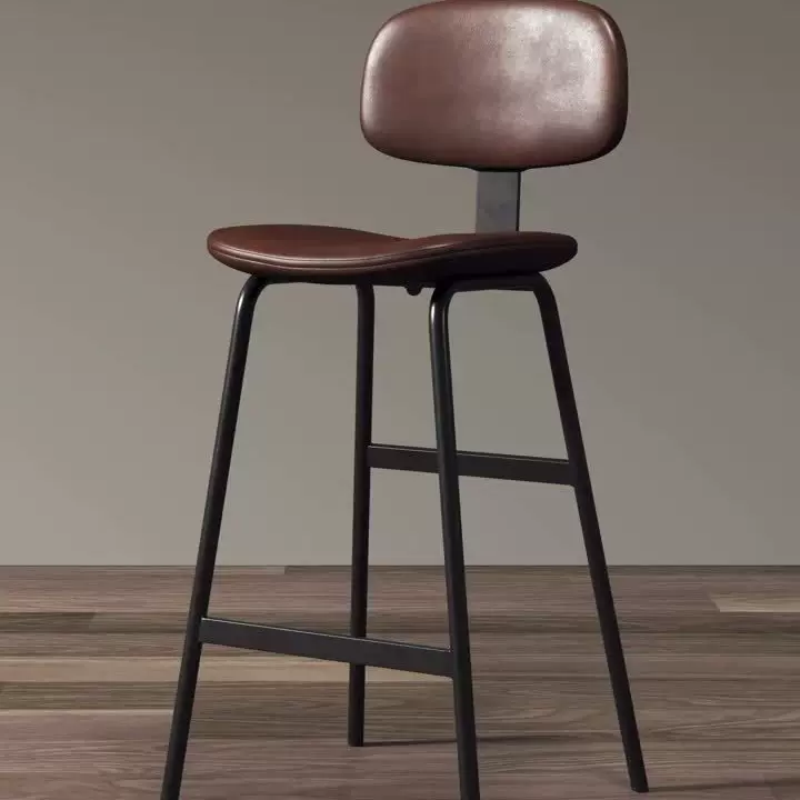 北欧吧台椅家用客厅休闲靠背酒吧椅餐厅高脚凳咖啡厅铁艺高脚椅子