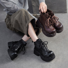 杰骤2025冬季新款复古大头增高厚底马丁靴个性时尚百搭舒适潮女鞋