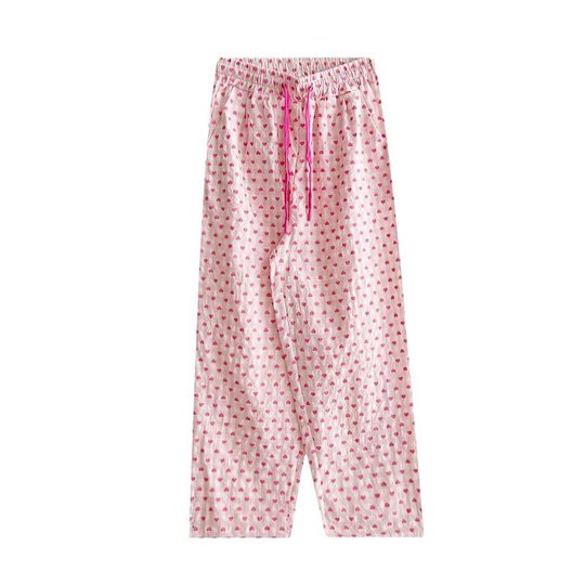 Pink Plaid Wide-leg Pants Women's Casual Large Size Summer 2024 Thin High Waist Daggy Love Straight Walking Pants