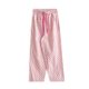 Pink Plaid Wide-leg Pants Women's Casual Large Size Summer 2024 Thin High Waist Daggy Love Straight Walking Pants