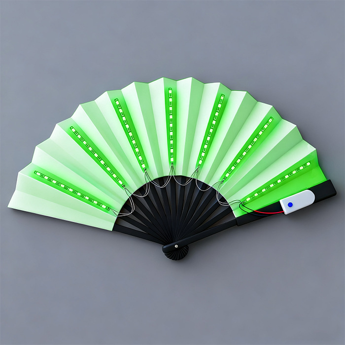 Atmósfera de actuación en el escenario accesorios LED ventilador luminoso ktv bar club nocturno Bengdi ventilador plegable 6V LED ventilador de fantasía