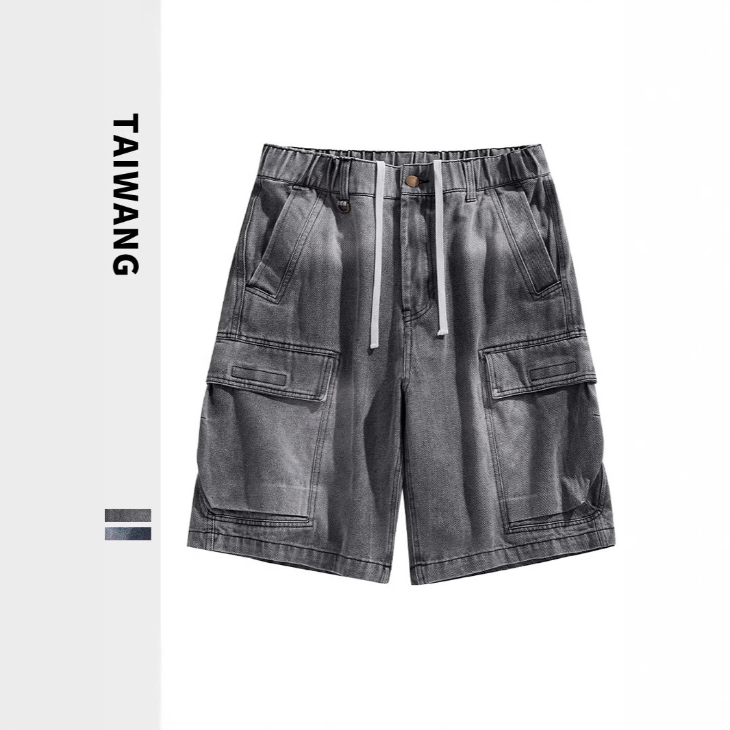 Trendy Brand Men's Wear 2025 Summer New Trendy Brand Multi-bag Five-point Pants Men's American-style Loose Dirty Dye Workwear Shorts Men's