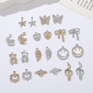 New fashion lady DIY temperament pendant accessories accessories creative starfish notes smile inlaid diamond necklace hanging