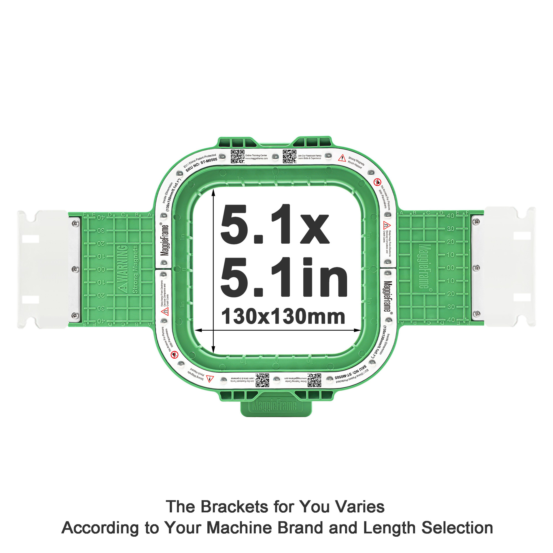 130×130 mm/5.1×5.1 inch