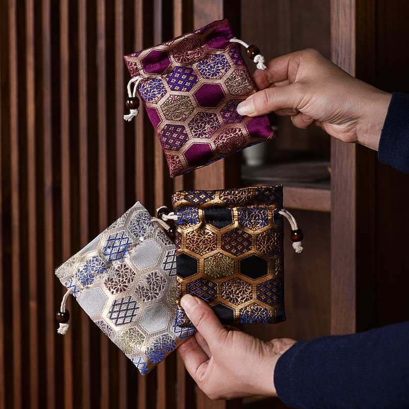 双层织锦首饰袋锦囊小布袋文玩手串袋手镯袋饰品收纳布袋中式高档