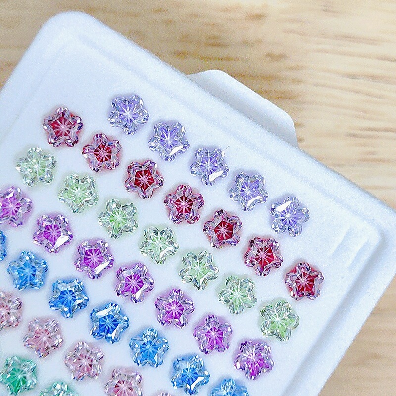 5A Cherry Blossom Cut Zirconia Coating Series Xiaohongshu Popular Nail Art Earring Main Stone Loose Stone Cherry Blossom Cut Zirconia 5A Cherry Blossom Cut Zirconia Coating Series Xiaohongshu Popular Nail Art Earring Main Stone Loose Stone Cherry Blossom Cut Zirconia
