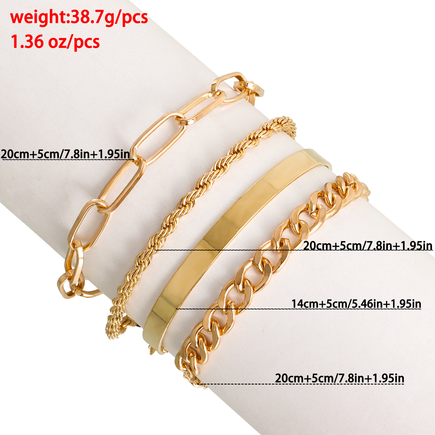 4 Piece Set Simple Style Solid Color Alloy Plating Womenu0027S Bracelets