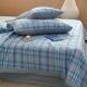 Japanese style non-printing type A cotton yarn-dyed water-washed cotton summer quilt breathable single double air conditioning quilt summer quilt four-piece set