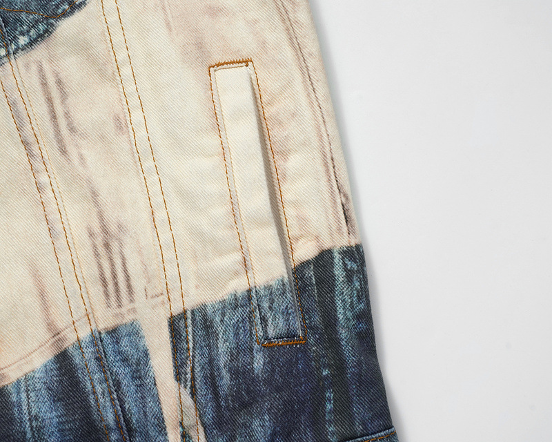 Foreign Trade European And American High Street Fashion Unisex Washed AC Same Style Printed Jacket Basic Denim Clothing_mkmklike.com