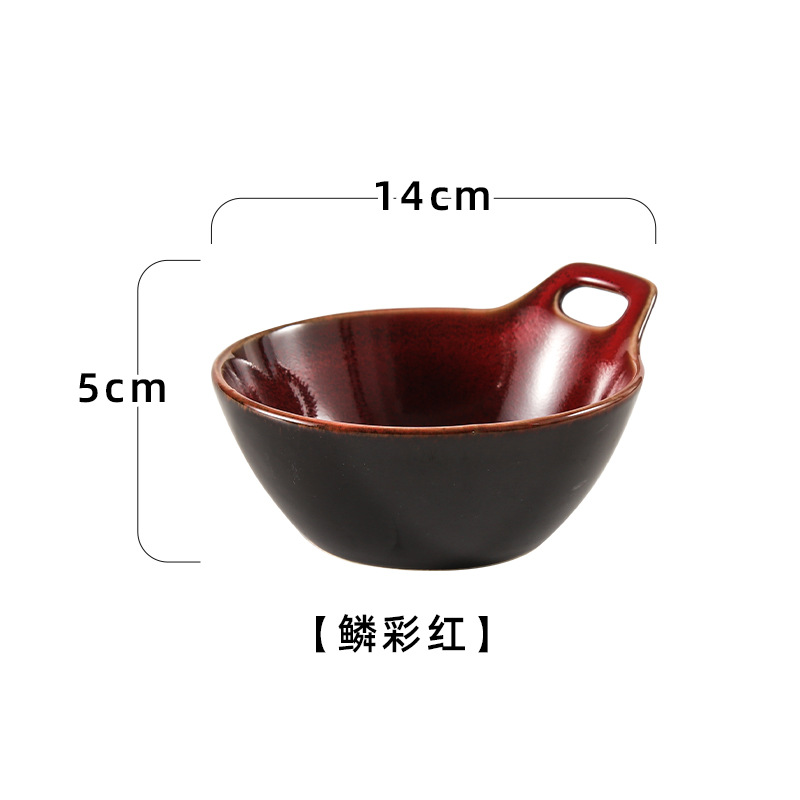 Horno transfronterizo tazón de una sola manija tazón de avena tazón de ensalada de frutas cuenco de postre linda chica tazón para hornear