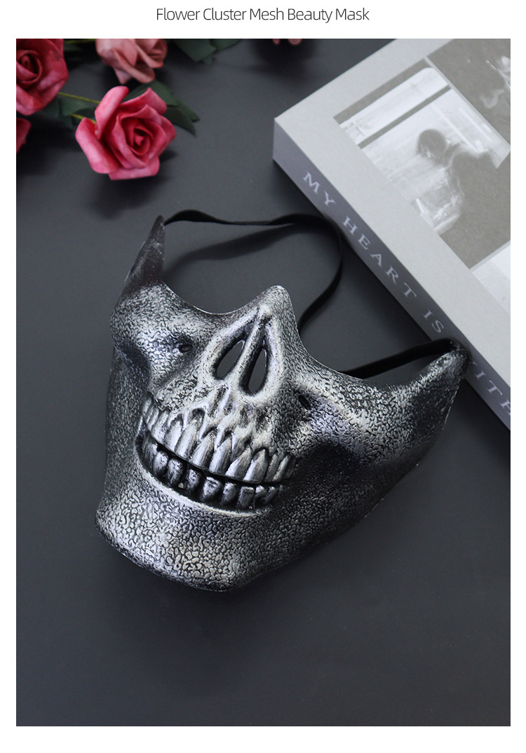 Maschera da campo di Halloween, maschera da teschio, protezione completa del viso, maschera horror, festa di ballo_voghion.com