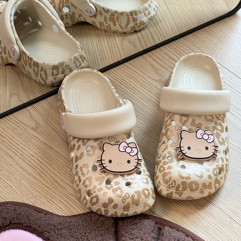 New Cute Cartoon Leopard Print Girly Comfortable Clogs for Summer, Cute Cat Thick-Soled Sandals for Women New Cute Cartoon Leopard Print Girly Comfortable Clogs for Summer, Cute Cat Thick-Soled Sandals for Women