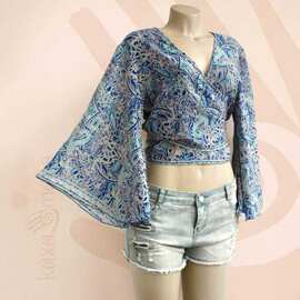 2025新款欧美风佩斯利印花V领喇叭袖连衣裙复古宽松中长裙