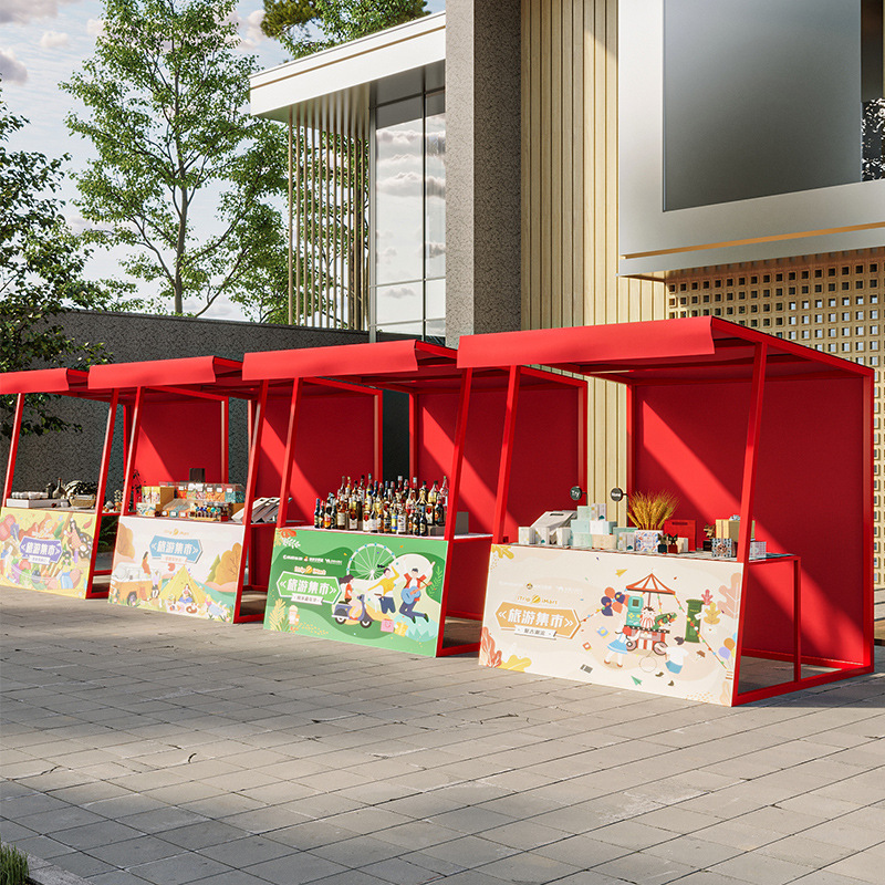 户外景区可移动展示架夜市美食街小吃摊架网红集市大型夜市摆摊架