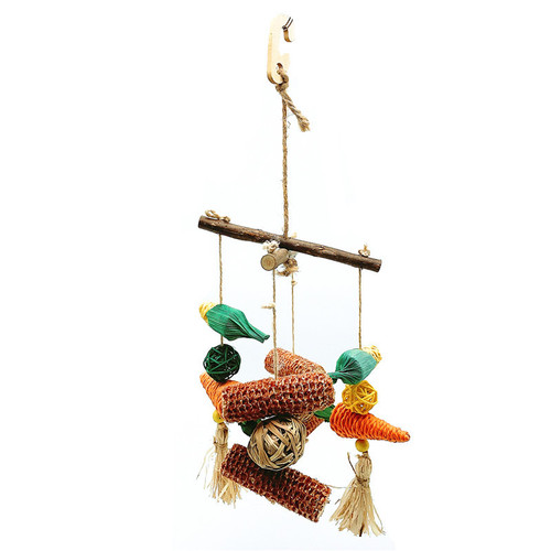 Parrot toy hamster chewing toy rabbit molar string small pet toy bird toy wooden rattan chewing toy