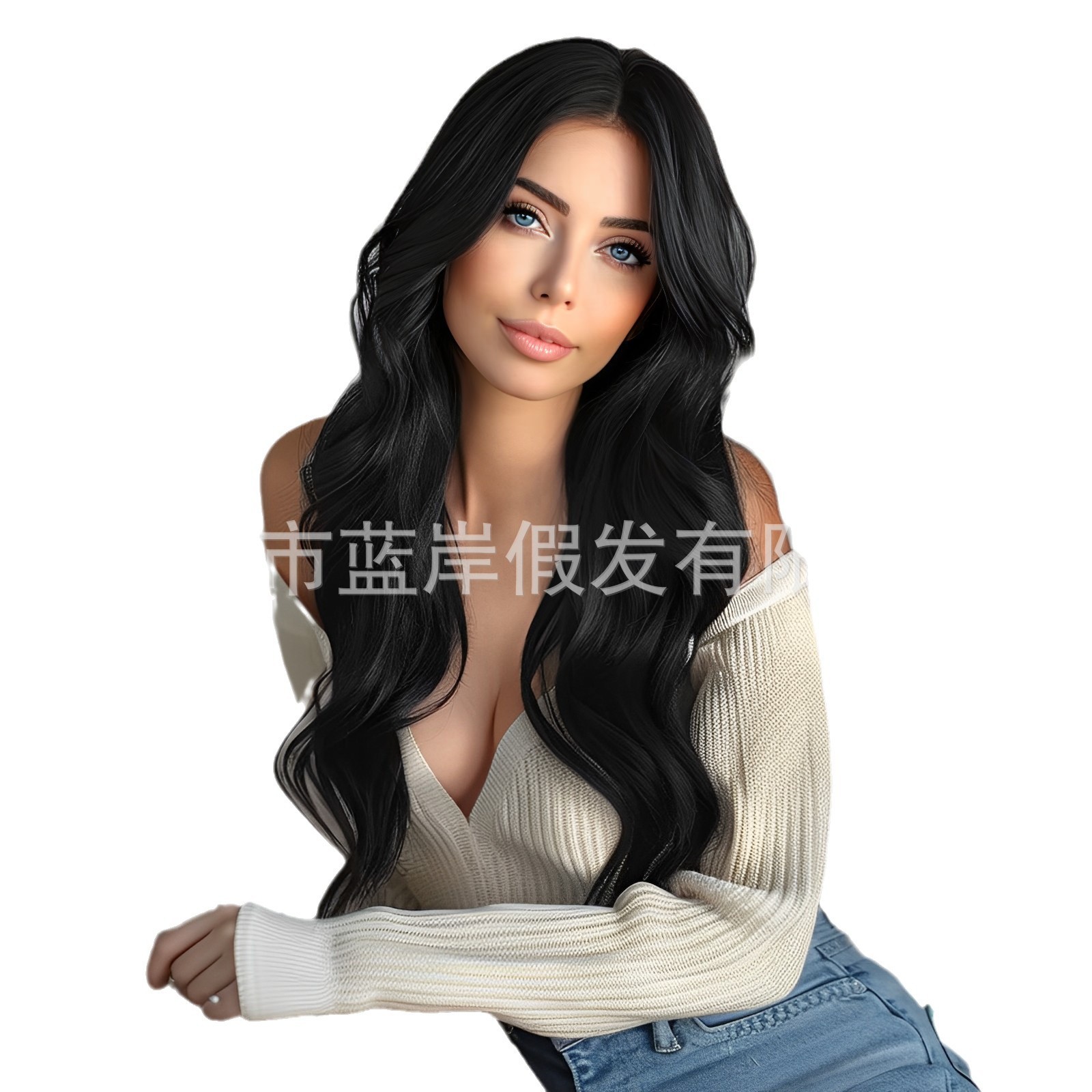 Elegante negro 30 pulgadas cabello rizado largo 13 * 6 gran área de encaje peluca para mujeres realista natural cómodo cosido casual