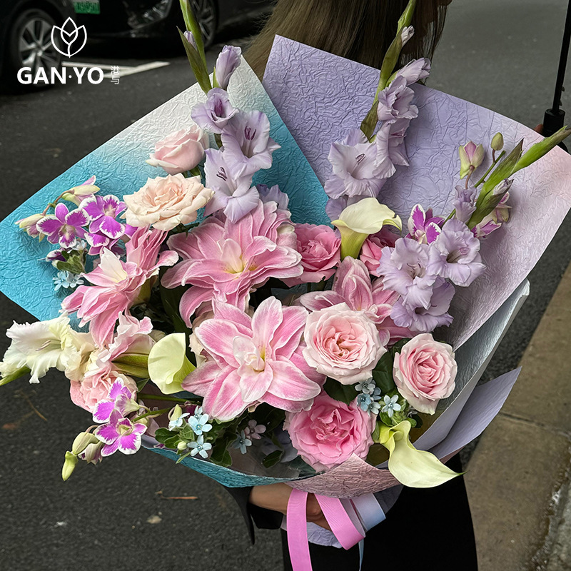 香港とドーパミンプリーツストーンパターン紙花花束包装紙フラワーショップフラワー包装紙手作り diy 材料|undefined