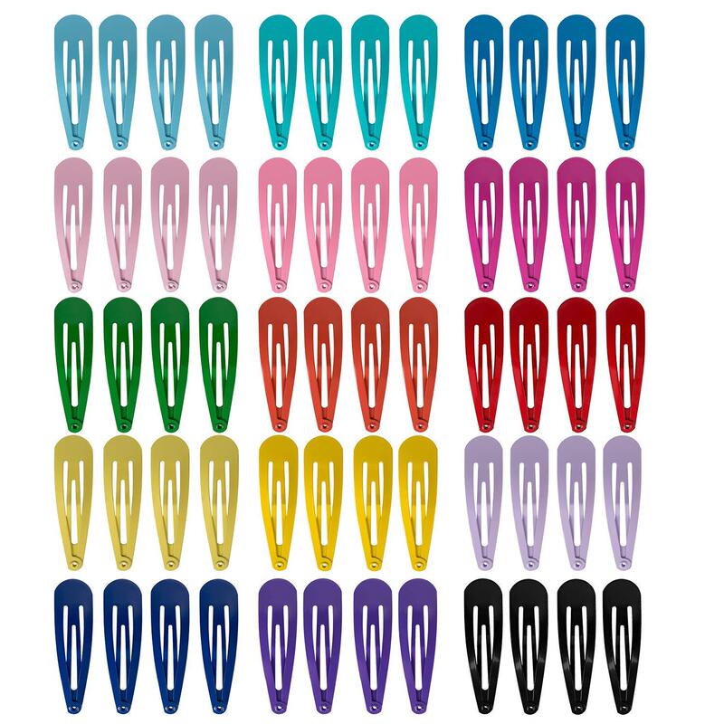 40Pcs Amazon Set Bangs Clip Water Drop Clip Simple Kidsren's 5cm Hair Clip Oil Drop Bb Clip Metal Edge Clip
