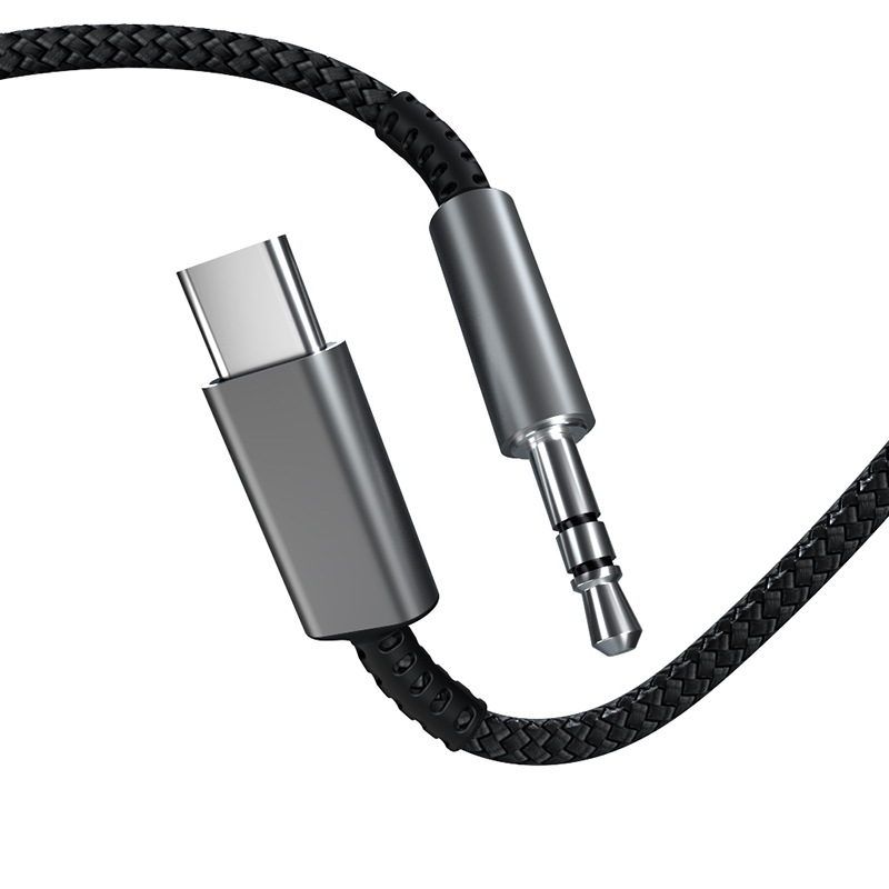 Qimai aux cable de audio conexión tipo-c a 3,5mm Altavoz del coche de transmisión auricular público a público cable del altavoz del coche