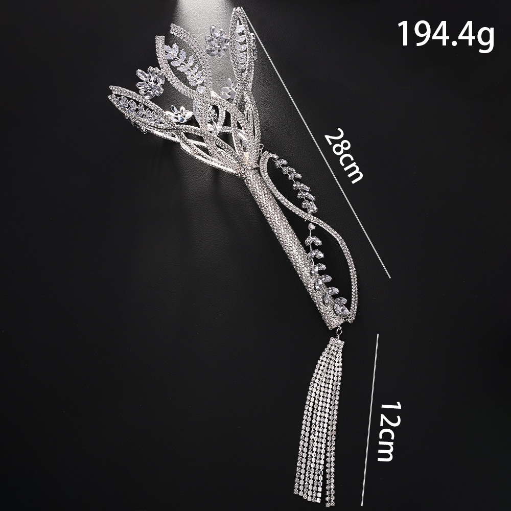 Cross-border nuevo diamante de mano flores de novia de alto nivel hojas de mano flores accesorios de boda joyas