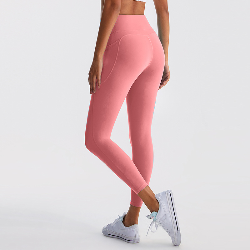 Pantalones de yoga de licra para mujer, de cintura alta, pantalones de fitness con efecto segunda piel, pantalones moldeadores de glúteos y cintura, leggings deportivos que absorben la humedad y de secado rápido.