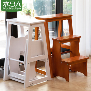 Solid Wood Folding Stool Ladder Household Ladder Folding Ladder Indoor Ladder Stool Can Be Multi-functional Dual-use Chair