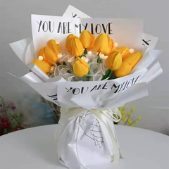 七夕新款耐撕防水簡約鮮花包裝紙材料情人節厚7絲花藝花束包裝紙