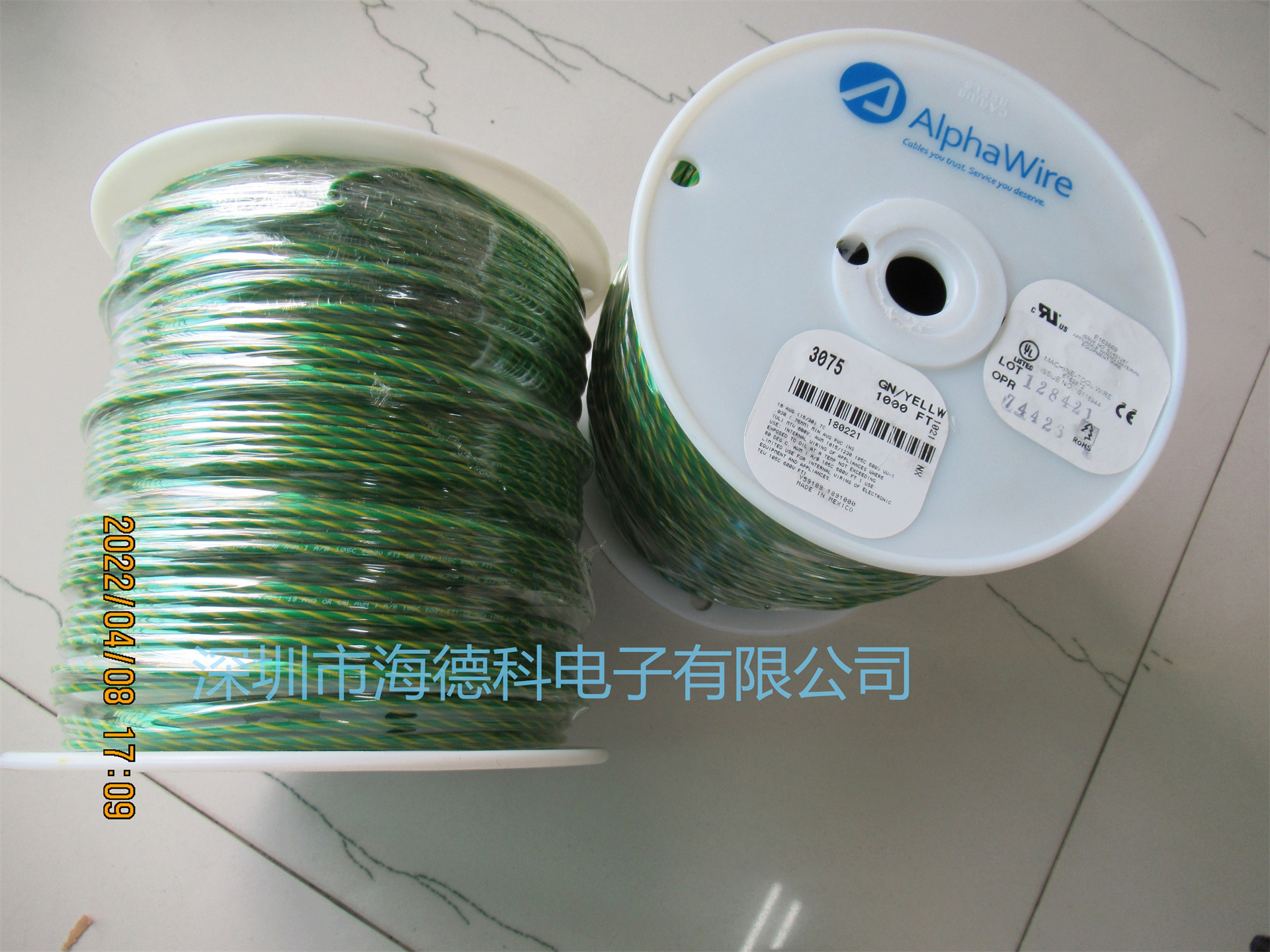 海德科电子 UL1015 UL1230 600V  22AWG alpha wire电线3071
