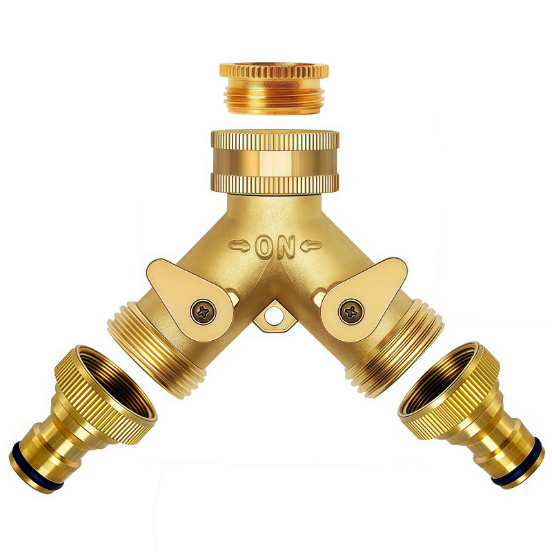 Garden Tool Dual-Way Water Distributor Nipple Ball Valve, Garden Connector Three-Way Splitter, Y-Type Hose Distribution Garden Tool Dual-Way Water Distributor Nipple Ball Valve, Garden Connector Three-Way Splitter, Y-Type Hose Distribution