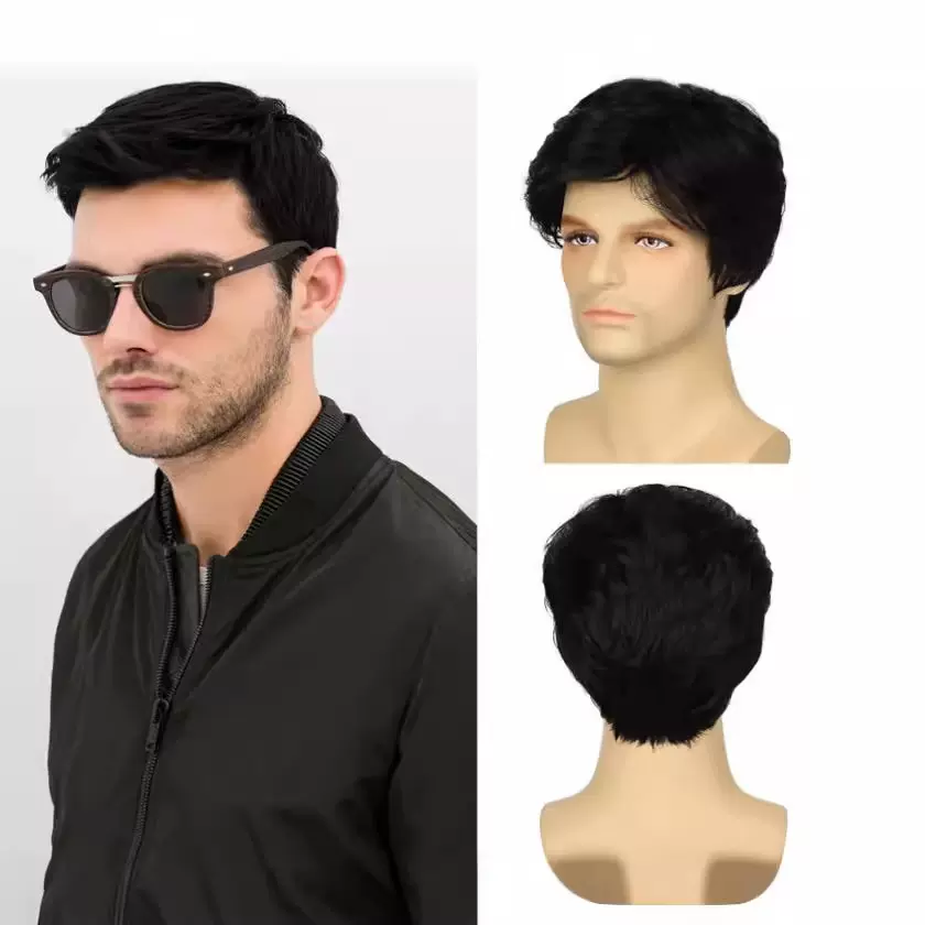 男生假发 现货批发 义乌假发厂 男士蓬松发型 韩版新款帅气假发