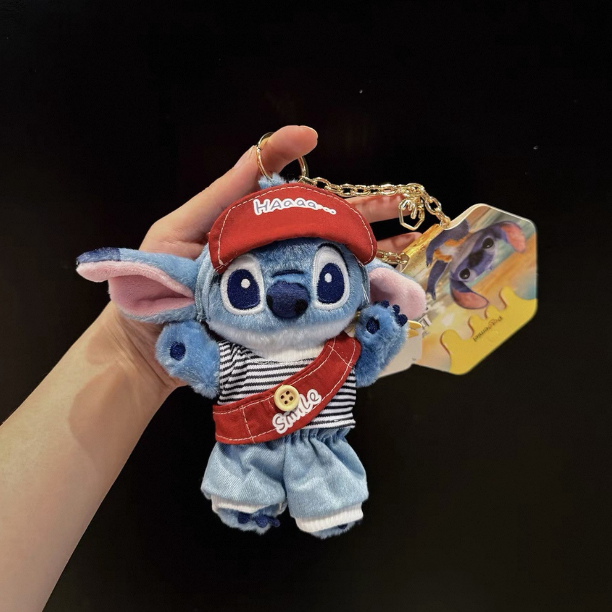 Genuino lindo Stitch Star Baby dibujos animados muñeco de peluche Stitch colgante llavero muñeca colgante regalo