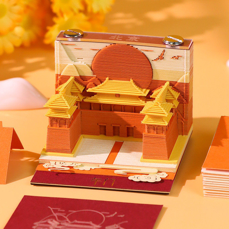 北京文创产品天坛纸雕桌面摆件年会活动旅游创意纪念品3d立体便签|undefined