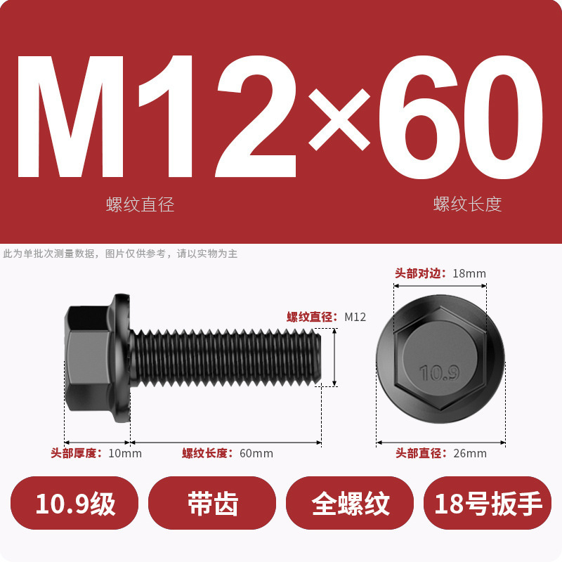 8.9段外六角フランジ面ねじ高強度GB5789プラスキャップ付マット付歯付ボルトM6M8-M20|undefined