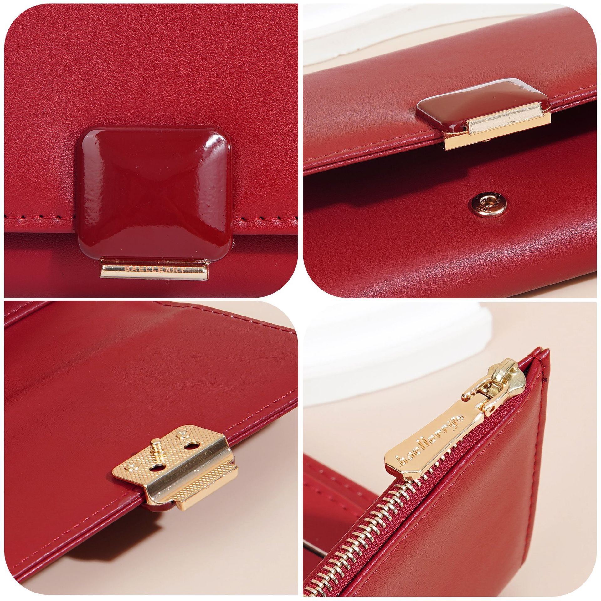 Baellerry nuevo cross-border cartera de damas bolsas de tarjetas de cremallera larga de color sólido, moda simple y versátil cartera de mujeres