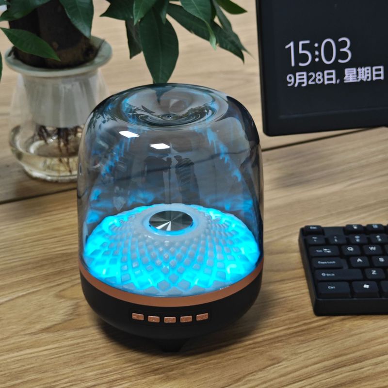 ハーマン・ルイリ無線Bluetoothスピーカー、華強北と同じモデル、低音重視、透明スピーカー、ポータブル、RGB雰囲気|undefined