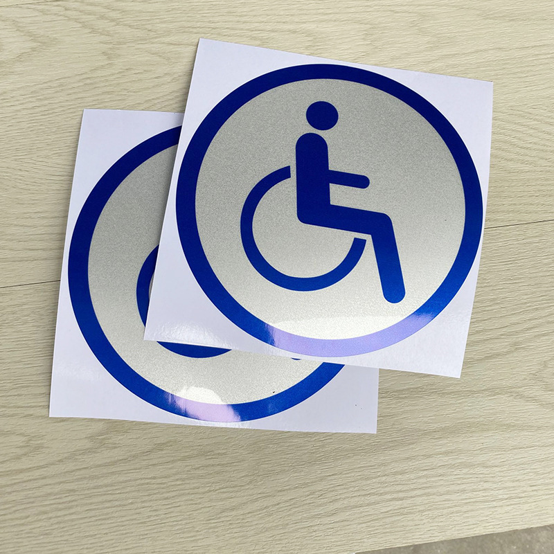 Logotipo de vehículo de motor con discapacidad pegatinas coche reflectante logotipo del coche protector solar impermeable personalizable