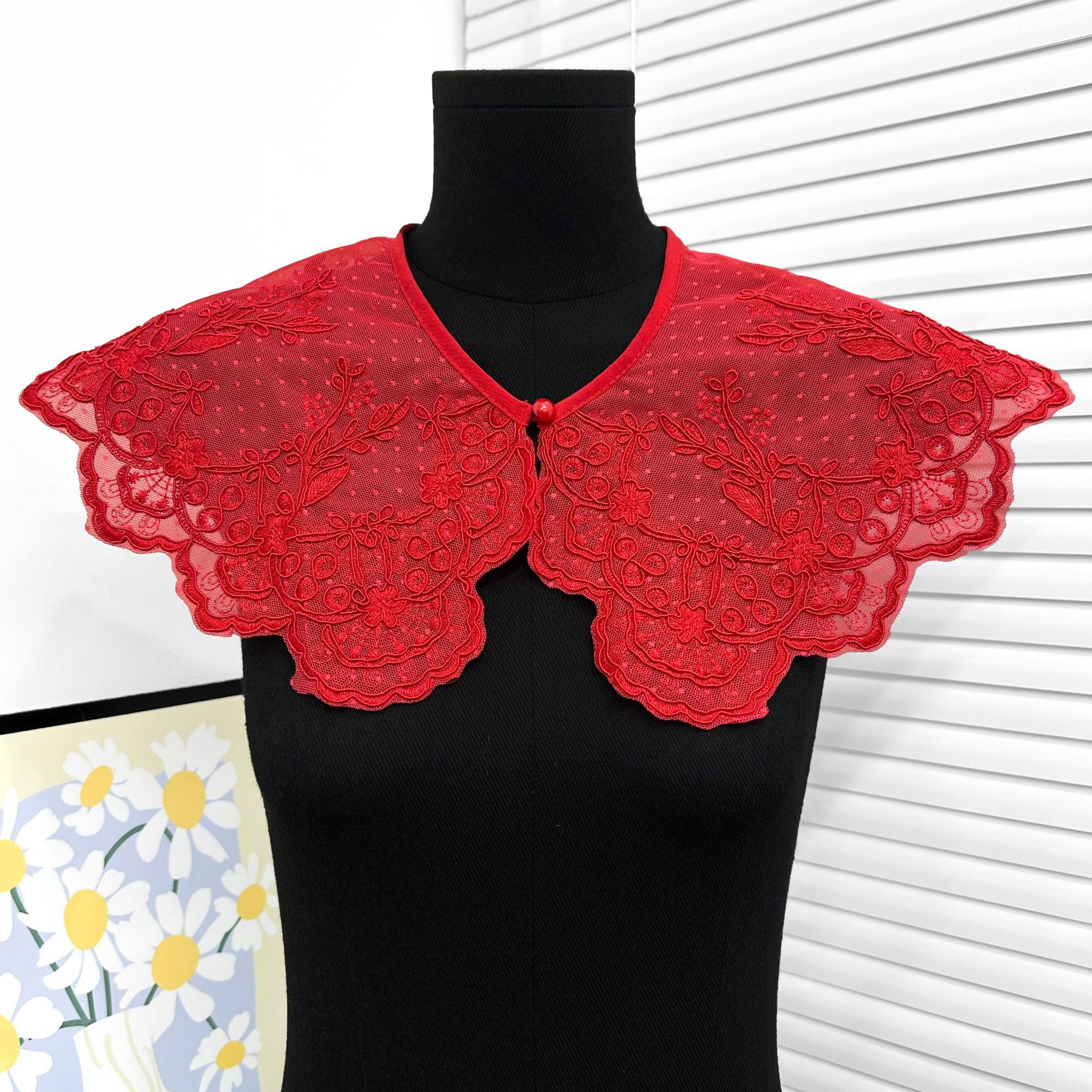Cuello Falso con Volantes de Poliéster, Con Volantes y Lazos, para Primavera y Verano, Decoración de Vestidos image 4