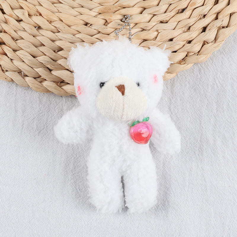 かわいい赤面クマペンダントテディベア白ぬいぐるみ人形バッグアクセサリーキーホルダー卸売|undefined