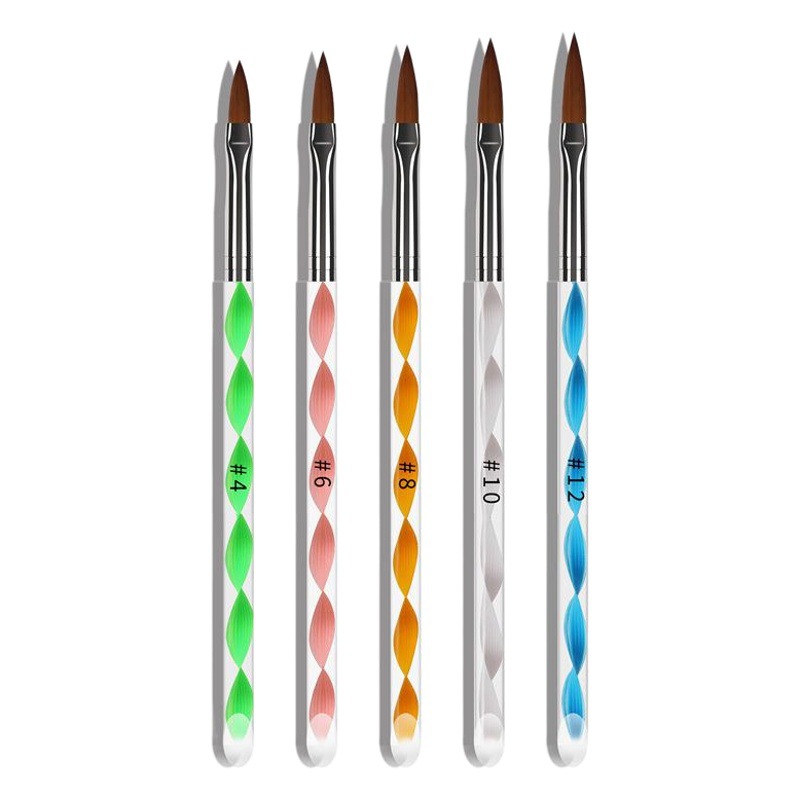 Nail brush 5 PCs suit crystal pen painted carved nail art tools painting flower pen 3D spiral acrylic rod