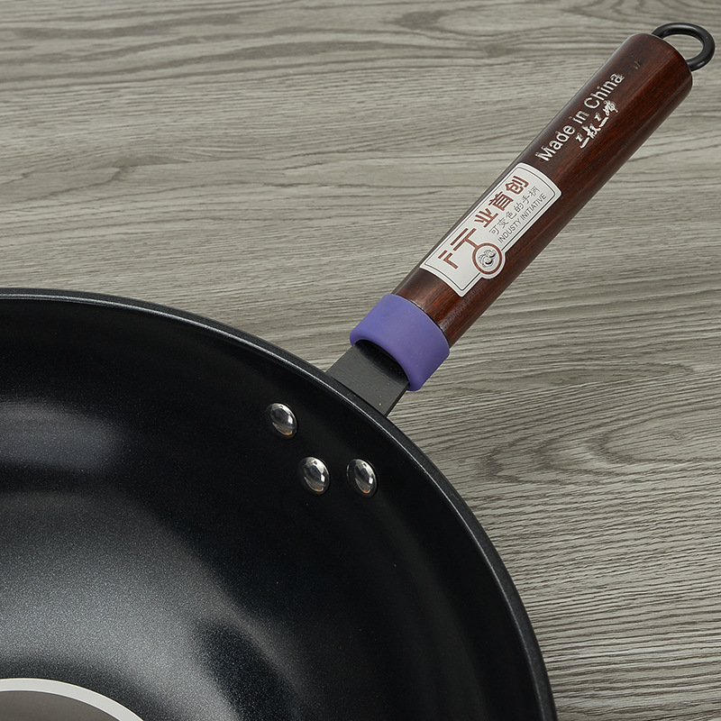 Tres tío tres tía wok hogar sartén antiadherente dormitorio wok fondo plano freír olla de doble propósito Cocina de Inducción de gas