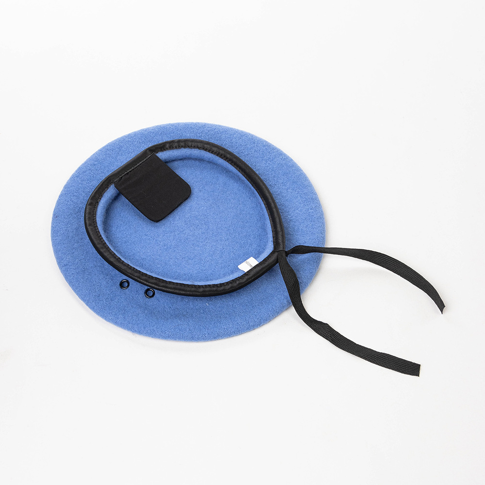 Otoño y invierno lana caliente boina profesional simple cubierta de cuero PU sombrero profesional ajustable cordón sombrero de seguridad