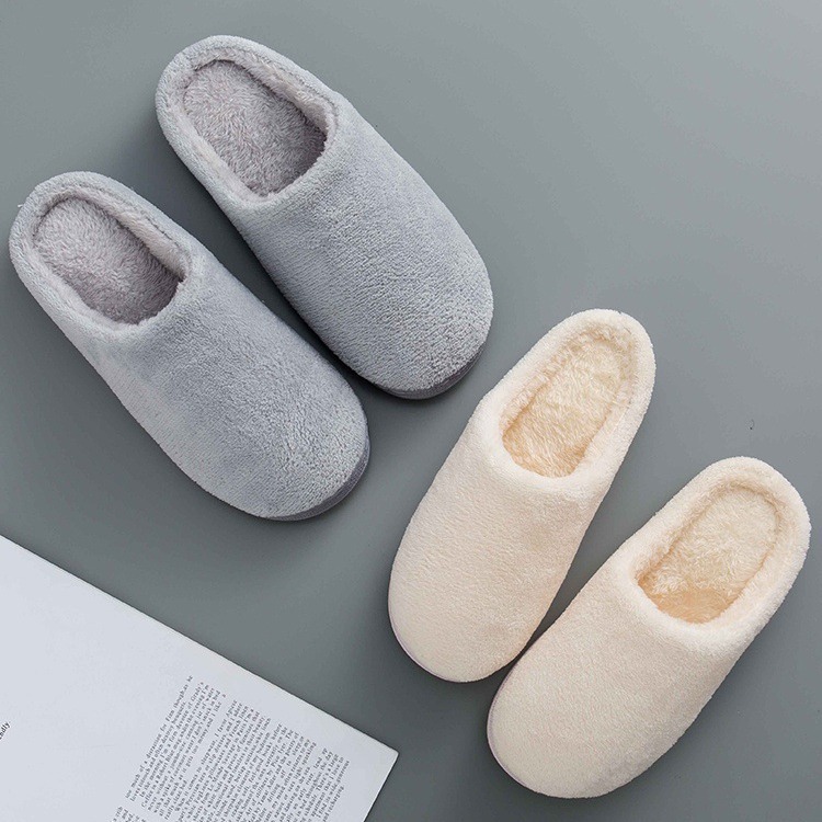 Nueva casa de invierno interior cálido par zapatillas de otoño e invierno de los hombres y las mujeres de fondo antideslizante suave forro de lana Zapatillas de algodón al por mayor