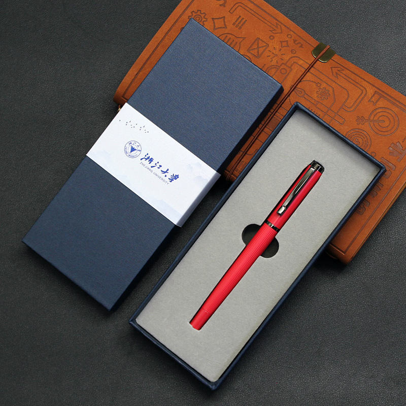 Metal signature pen gift set, corporate promotional gift, business office ballpoint pen, ideal as a small gift, and can be customized with a logo