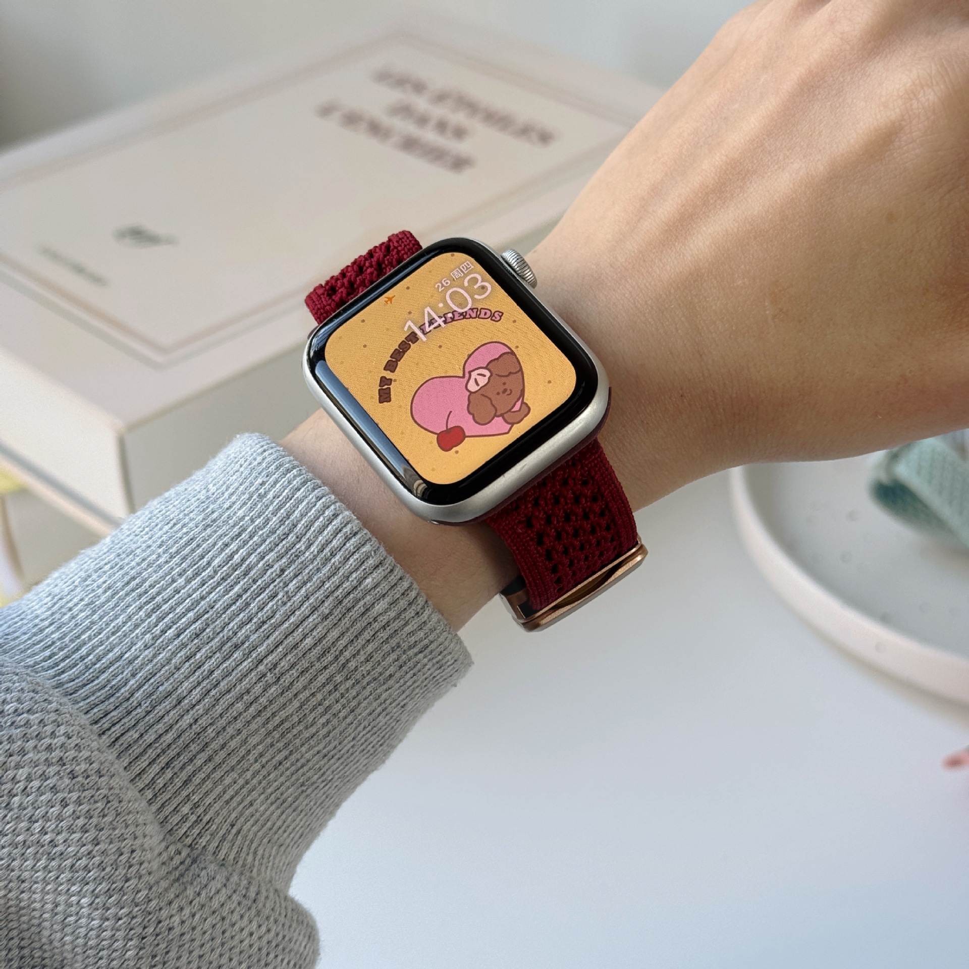 35g Weight Apple Smart Watch Magnetic Strap Classification Nylon Material Solid Color Pattern Fashion style Style Fashion Style Solid Color Apple Smart Watch Magnetic Strap 34