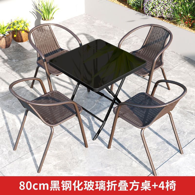 20% off stacks of black square table + 4 chairs