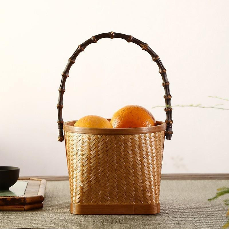 漆塗り竹茶煮炭かご、竹炭かご、灰かご、茶煮オリーブ炭かご、茶器、茶道具収納|undefined