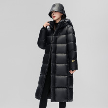 白鹅绒羽绒服男女2025年冬季新款中长款过膝宽松加厚轻薄黑金外套