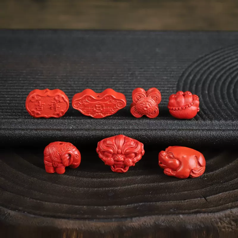 定制万山红遍高含量朱砂红砂散珠男女情侣diy手串配饰配件