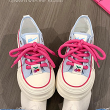 回力厚底多巴胺帆布鞋女新款春季薄款透气百搭鞋子小众休闲板鞋女